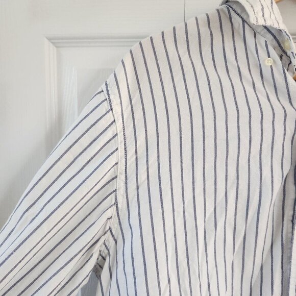 Chaps White Striped Button Up Cotton Shirt - Picture 7 of 10